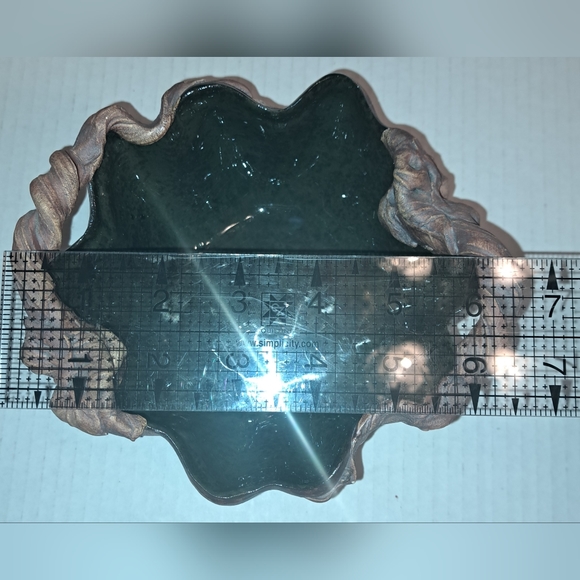 Terrafirma Ellen Evans Bowl Large Leaves & Handles 1996 Signed - Picture 8 of 12